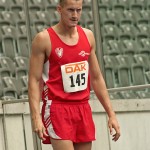 Hürdensprinter Marco Gehring Nach einigen Rückschlägen in der Saison erkämpfte sich Marco Gehring die Silbermedaille bei den DJM in Berlin. Foto: Fugmann