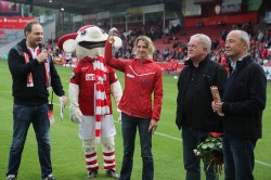 Empfang von Antje Möldner-Schmidt beim Heimspiel des FC Energie Cottbus. Foto: Energie Cottbus